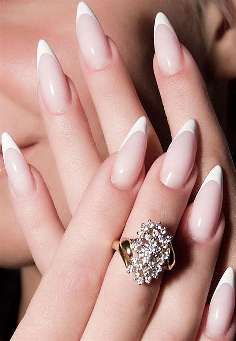 stiletto french tip nails|elegant stiletto nails.